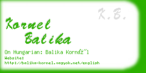 kornel balika business card